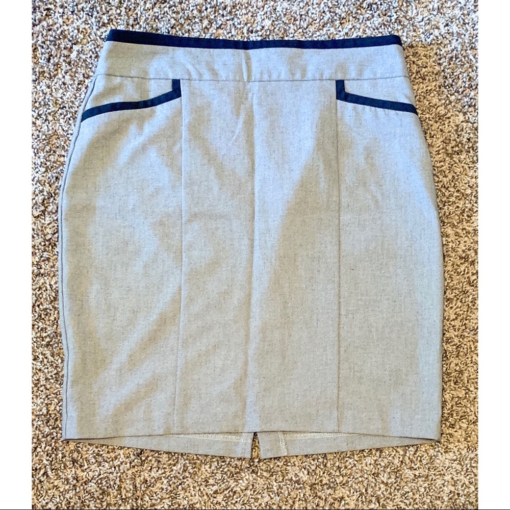 BCX GREY PENCIL SKIRT WITH BLACK DETAIL